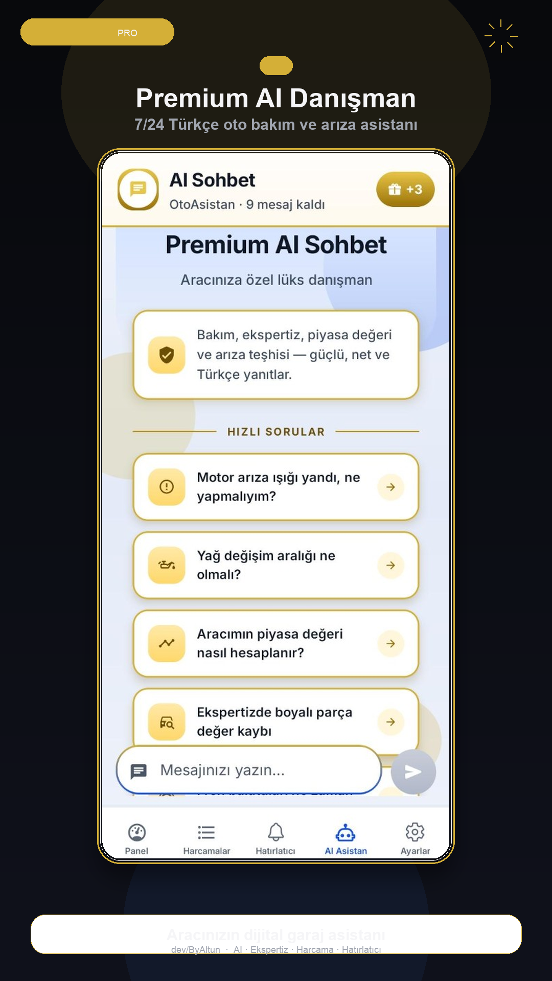 OtoAsistan yapay zekâ danışman ekranı